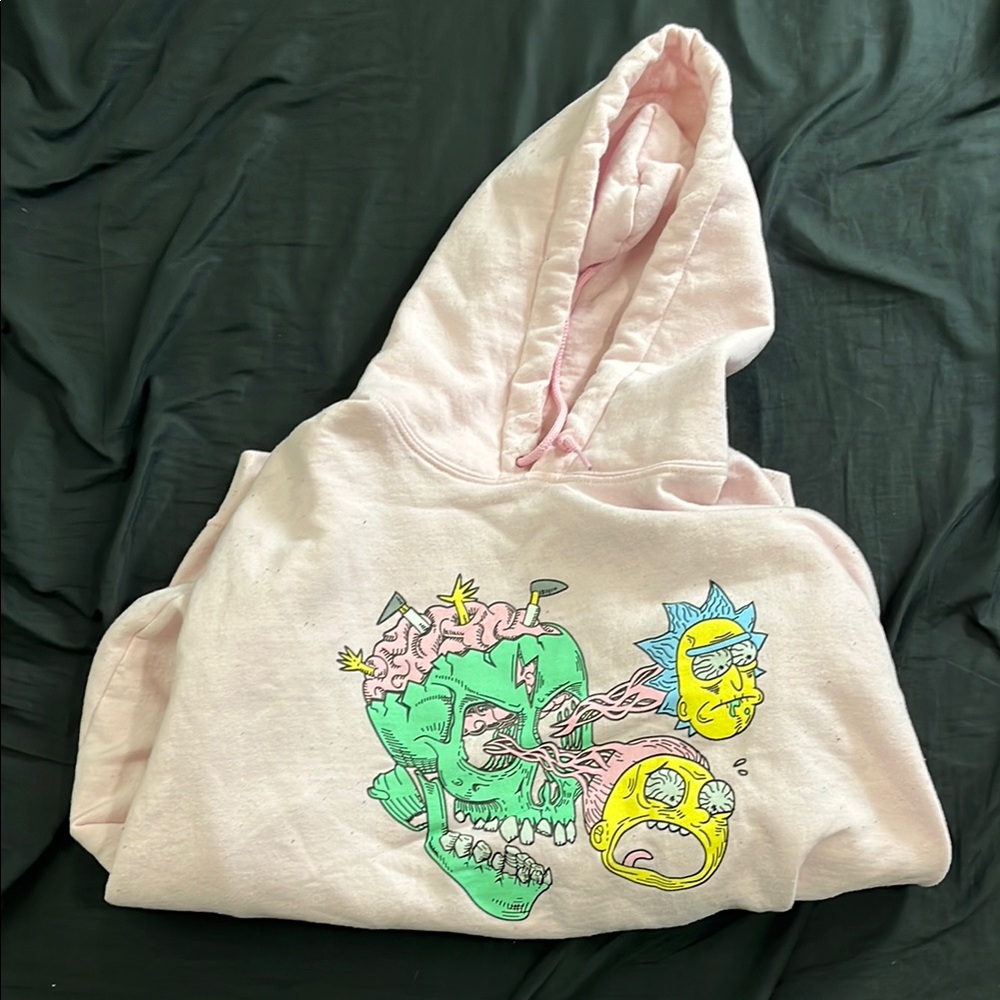 Pink Rick and Morty Graphic Sweatshirt Hoodie